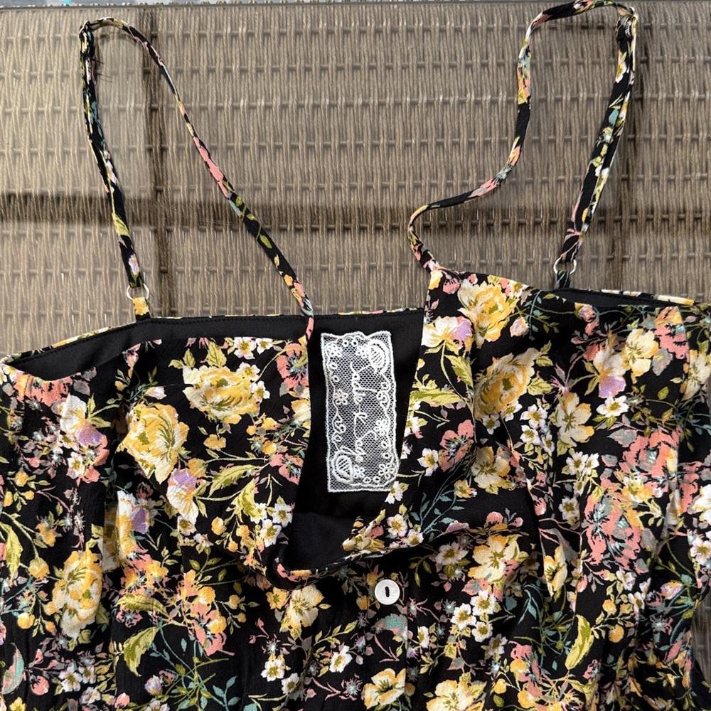 Sadie & Sage Floral Maxi Dress - Black, Yellow, Pink